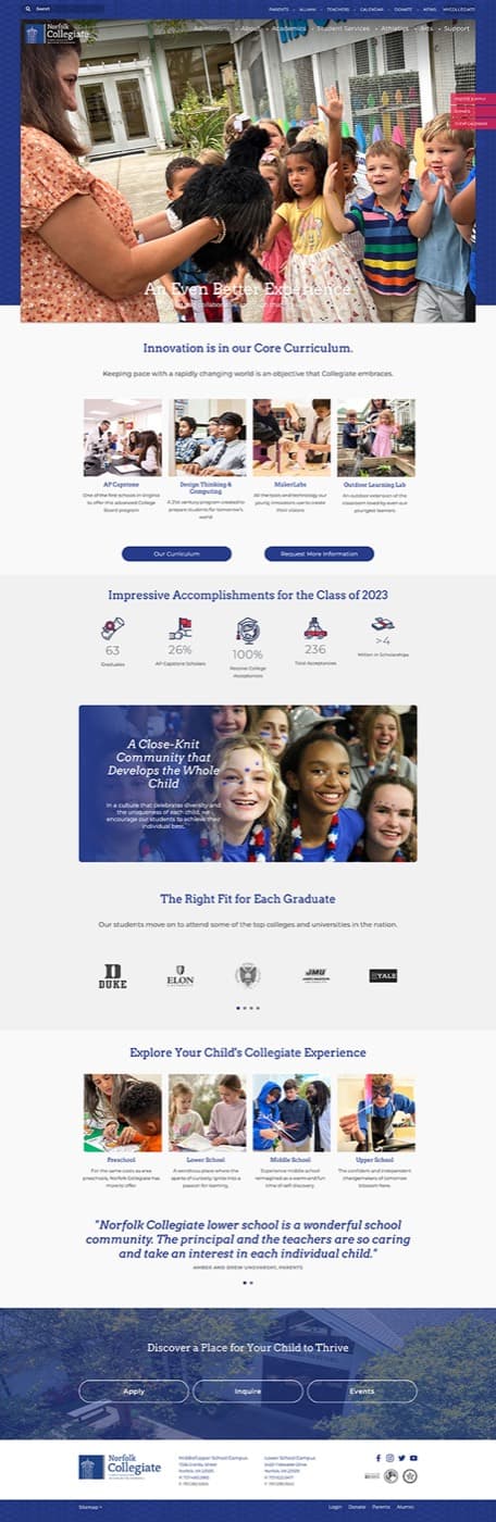 Norfolk Collegiate homepage